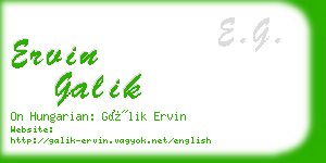 ervin galik business card